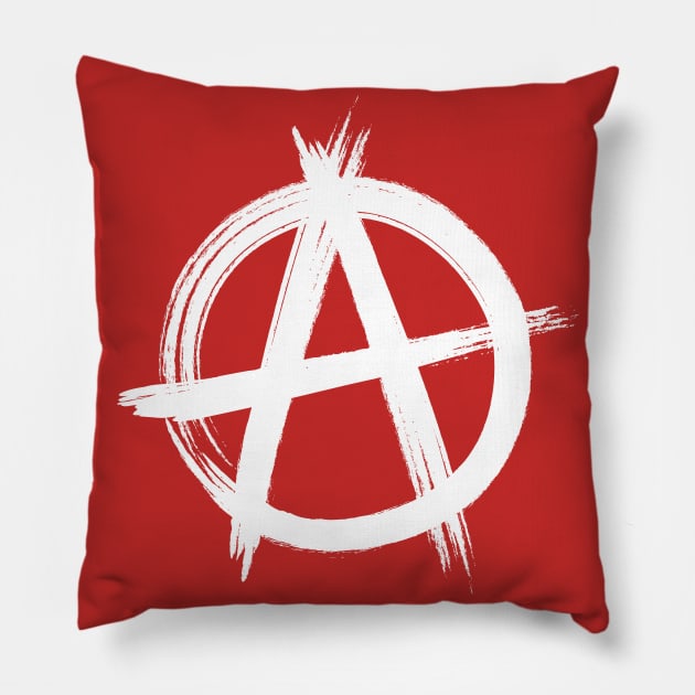 Circle-A Anarchy Symbol (dark t-shirt version) Pillow by StrayCat