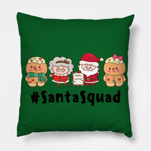 Mr and Mrs Claus and Their Santa Squad Pillow by JessiT