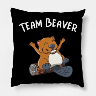 Team Beaver Rodent Animal Funny Beaver Pillow