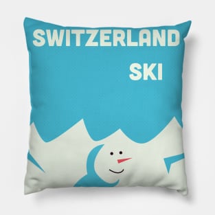 Switzerland Ski poster Pillow