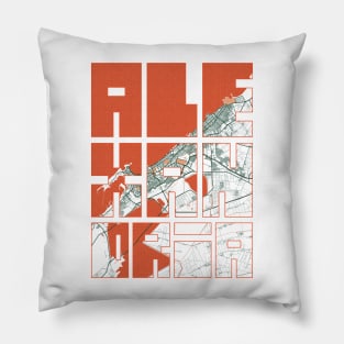 Alexandria, Egypt City Map Typography - Bohemian Pillow