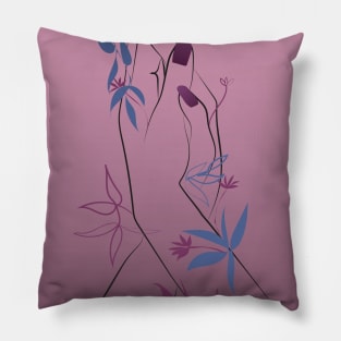 hands intertwined drawing Pillow