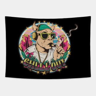 Hip Hop Pitbull Chill Out Artwork Tapestry