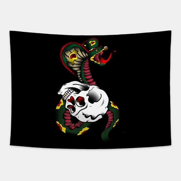 snake and skull Tapestry by DaniilSha