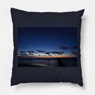 Dusk at seaside, Ursa Major over calm sea Pillow