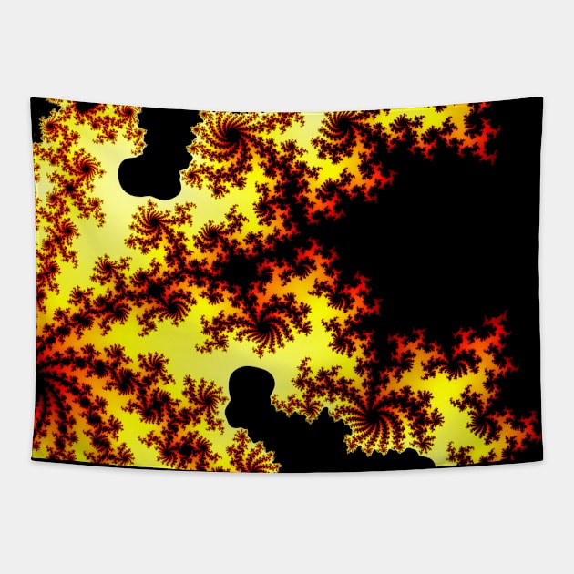 Fractal 5 Explosion Red Tapestry by Michelle Le Grand