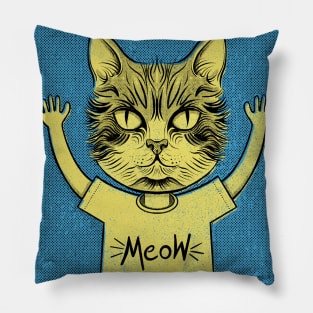 Surreal Meow Cat Head Pillow