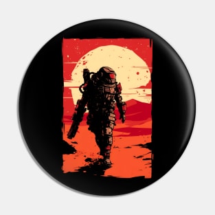 Solitary Marine on Mars - Scifi Pin