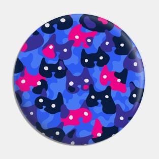 Ghostly camouflaging cats are watching you in neon Pin