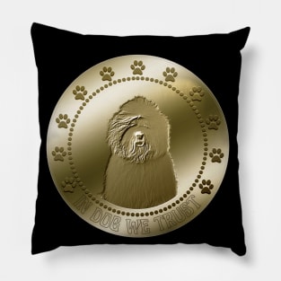 Old English Sheepdog Coin Crypto Currency Pillow