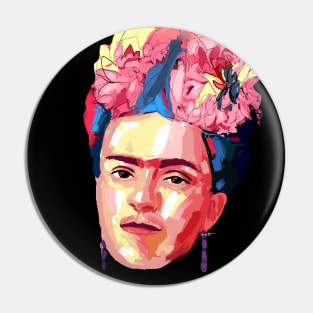 kahlo portrait Pop Art Pin