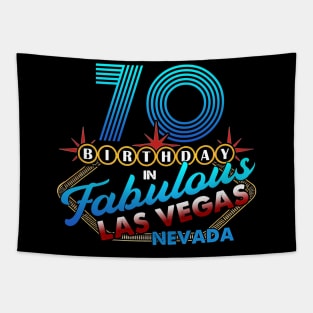 Las Vegas 70th Birthday Nevada Sign Perfect Party Tapestry