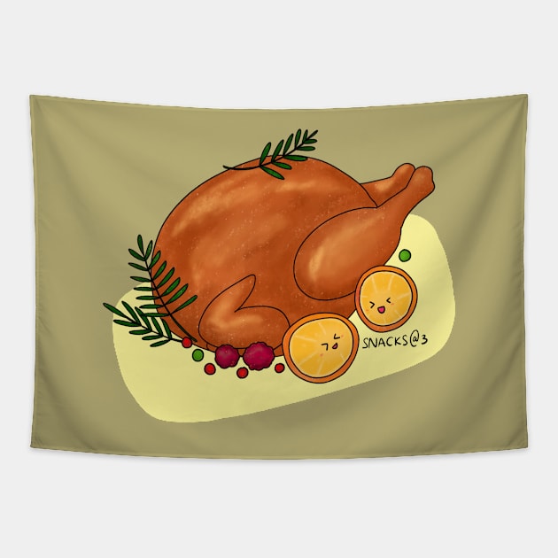 Christmas Turkey Tapestry by Snacks At 3