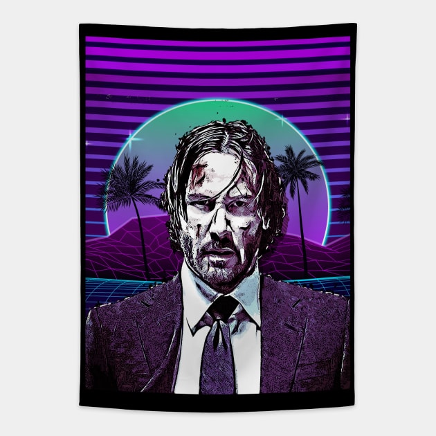 JW synthwave Tapestry by PrintstaBee