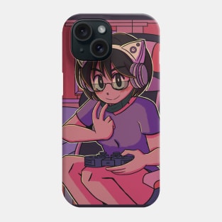 vaporwave aesthetic anime gamer girl Phone Case