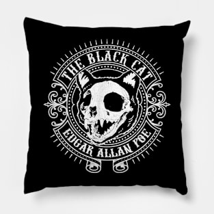 Edgar Allan Poe He Black Cat Distressed Pillow