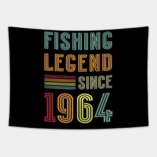 60th Birthday Fisherman Retro Vintage 1964 60 Years Fishing Tapestry