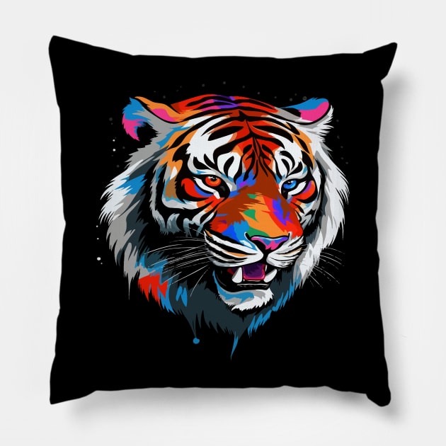 Patriotic Siberian Tiger Pillow by JH Mart