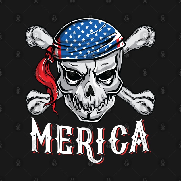 Pirate Merica Skull Crossbone Jolly Roger Halloween Costume by HCMGift