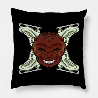 Ice Skating Devil (no caption) Pillow