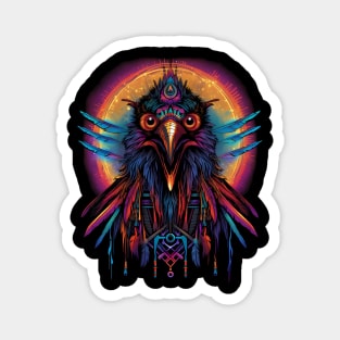 Psychedelic DMT Art Crow Portrait Magnet