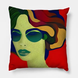 Lady On Red Pillow