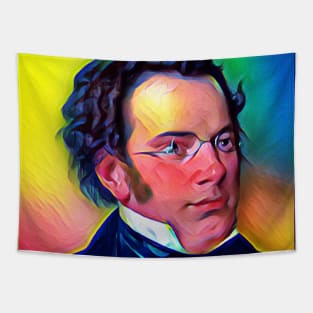 Franz Schubert Colourful Portrait | Franz Schubert Artwork 6 Tapestry