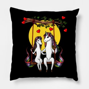 Cute Unicorn Couple Pillow