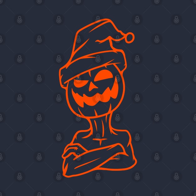 Spooky Pumpkin in Christmas (or Halloween) out line by alaadin