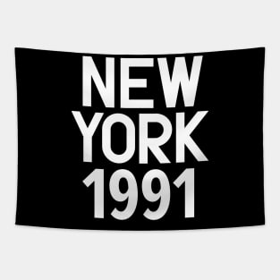 Iconic New York Birth Year Series: Timeless Typography - New York 1991 Tapestry