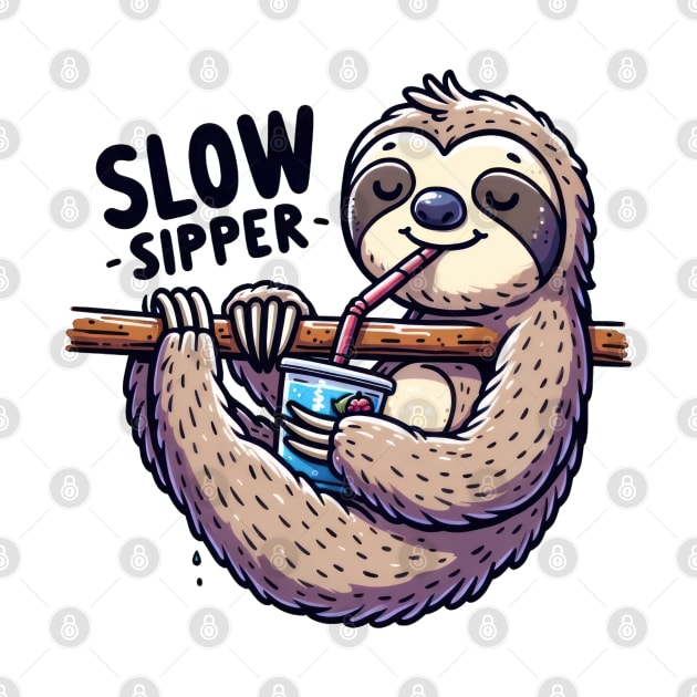 Chill Out: The Slow Sipper Sloth by TooplesArt