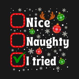 Nice Naughty I Tried Santa's Naughty List - Family Matching T-Shirt