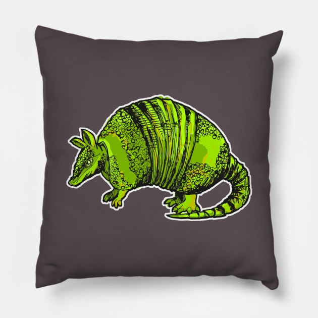 Green Armadillo Pillow by saitken