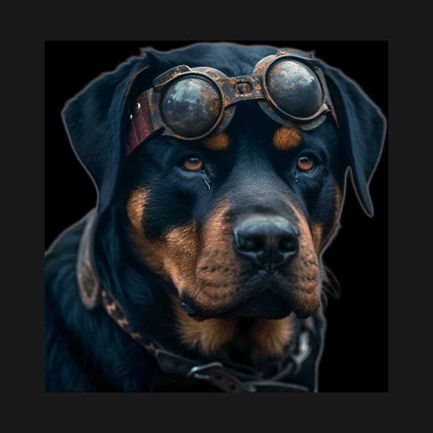 Rottweiler Steampunk Ai by Freedomink