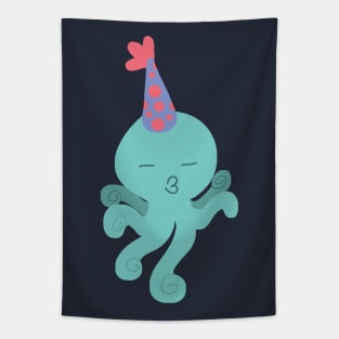 Kissy Birthday Octopus Tapestry