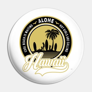 Alohe Hawaii Surfing Girls Palms Beach Vacation Pin