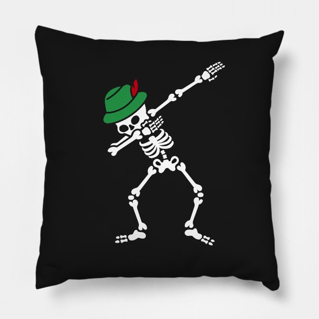 Dab Skeleton Oktoberfest Hat Pillow by LaundryFactory