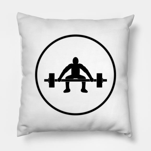 Weight Lift Sign Logo Pillow by WarriorWoman