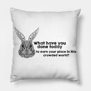 What have you done today to earn your place in this crowded world? Pillow