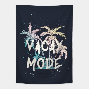 Vacay Mode Exotic Summer Beach Illustration With Palm Tapestry