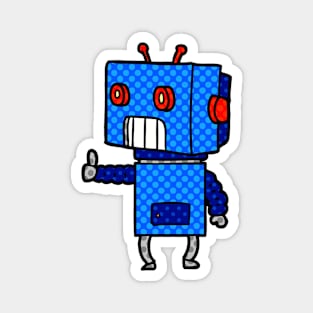 Thumbs Up Blue Dotted Robot Magnet