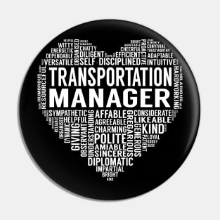 Transportation Manager Heart Pin