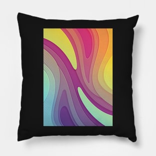 Rainbow | Fluid Contemporary Digital Art Pillow