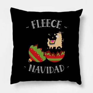 Fleece Navidad Christmas Llama Pillow