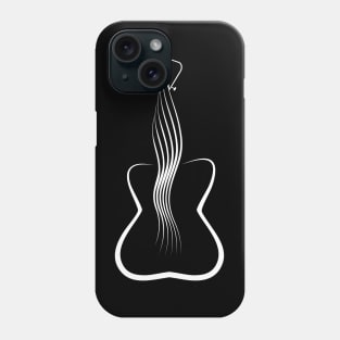 Guitar Female figure (white print) Phone Case