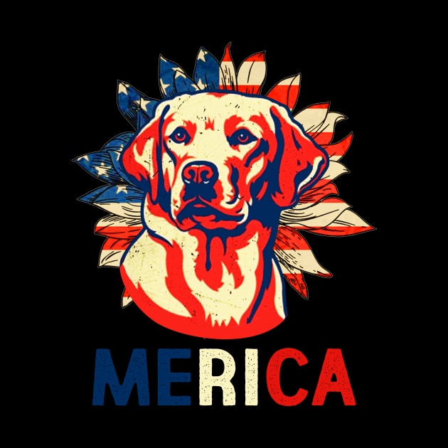 Golden Retriever Dog Merica 4th July Patriotic American Gift Tank Top by Kaileymahoney