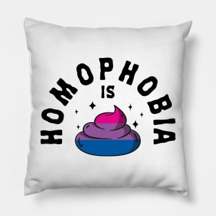 Homophobia Is Poop LGBT Funny Bi Pride Pillow