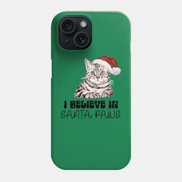 Funny Cat Santa Paws Christmas Phone Case by Curio Pop Relics