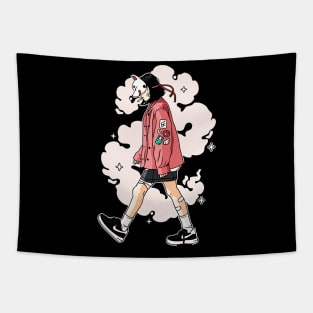 Japanese Chillhop Walk Tapestry