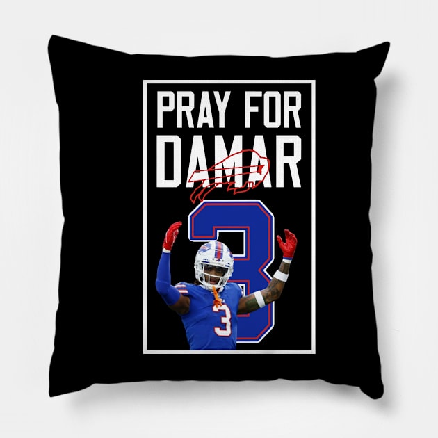 Pray for 3 damar Pillow by Mirrorfor.Art